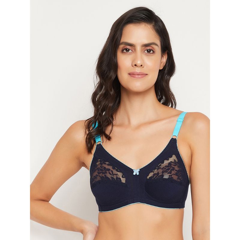 Clovia Cotton Non-Padded Full Cup Wire Free Everyday Bra - Blue (32F)