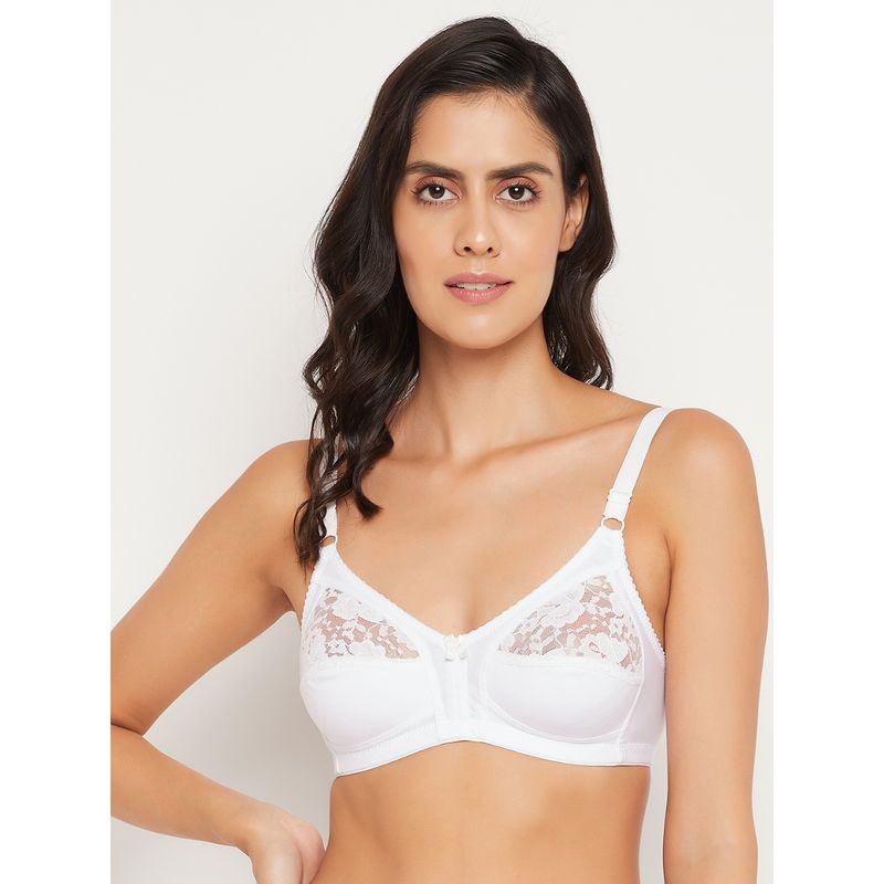 Clovia Cotton Non-Padded Full Cup Wire Free Everyday Bra - White (32E)