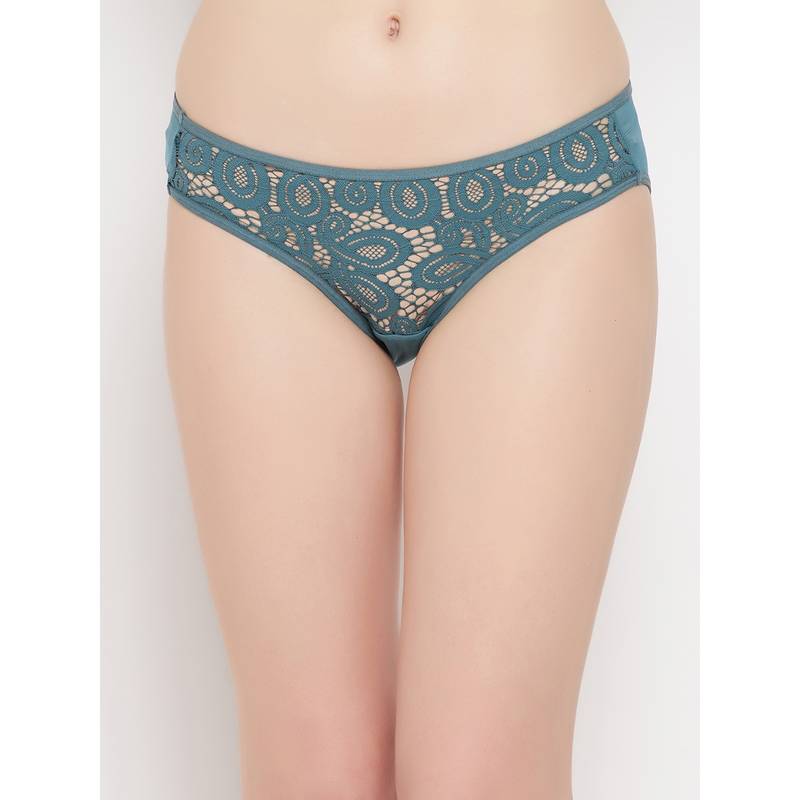 Clovia Lace Low Waist Outer Elastic Bikini Panty (2XL)
