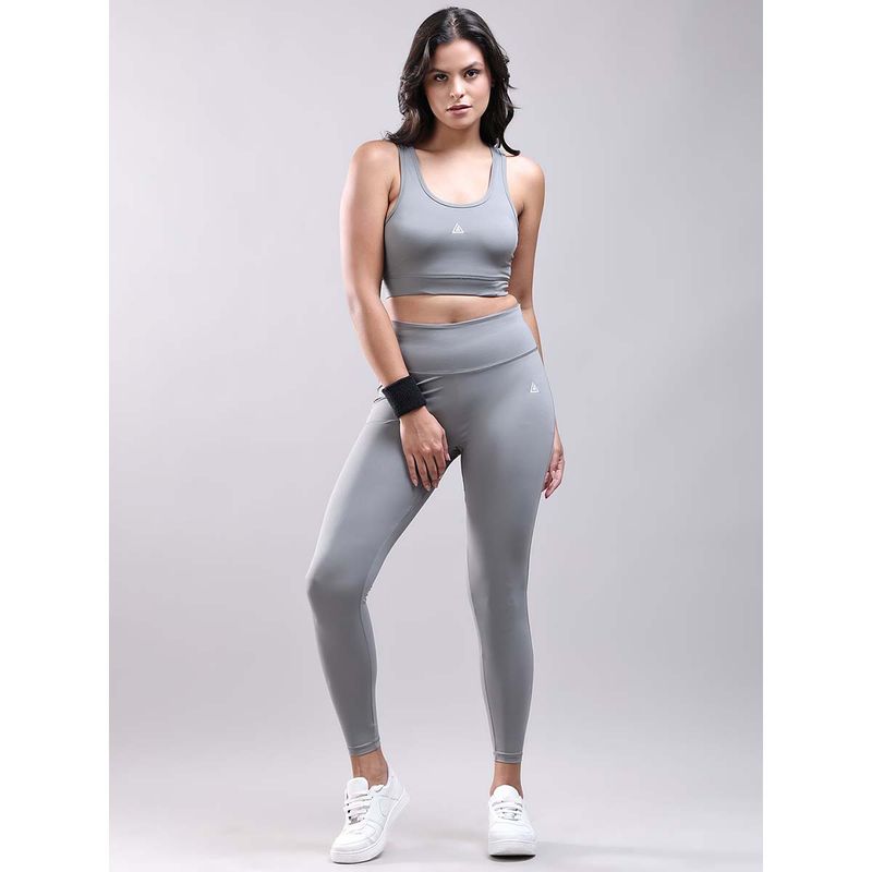 Aesthetic Bodies Grey Solid Top and Leggings (Set of 2) (XL)