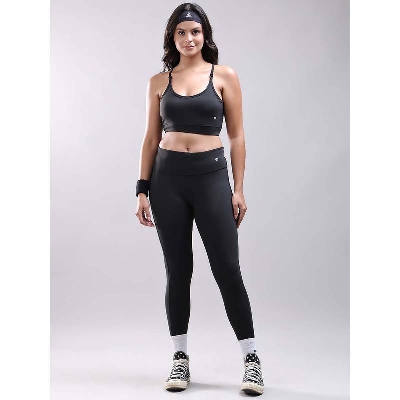 Aesthetic Bodies Black Solid Top and Leggings (Set of 2) (S)