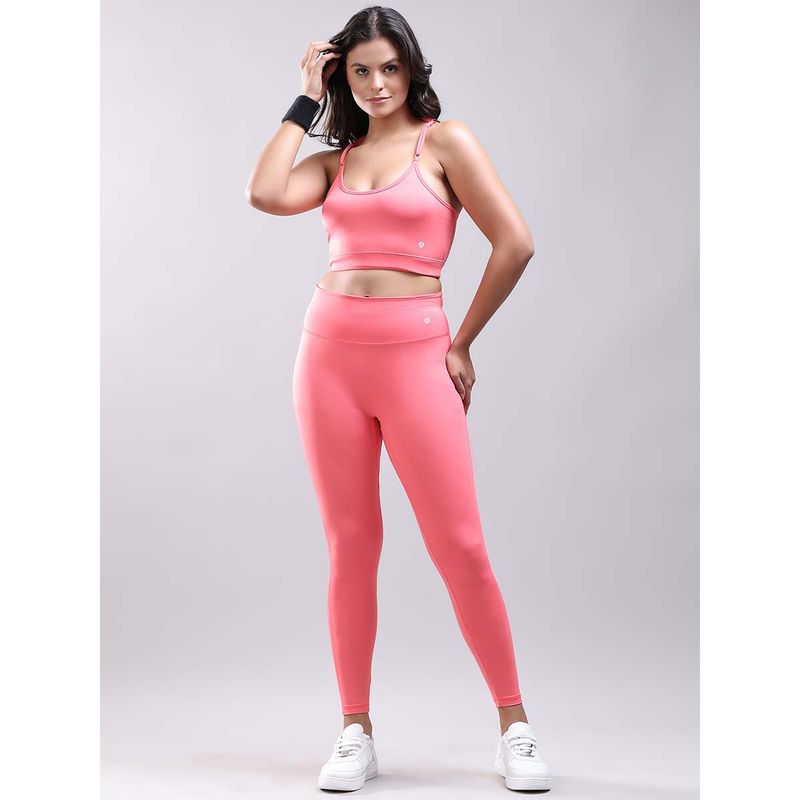 Aesthetic Bodies Pink Solid Top and Leggings (Set of 2) (S)