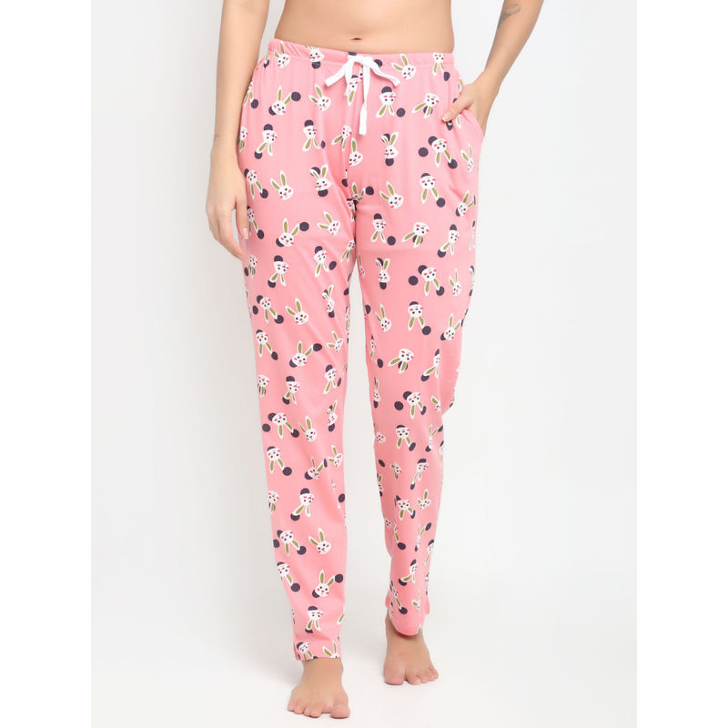 Kanvin Womens Printed Pyjamas Pink (S) Pink