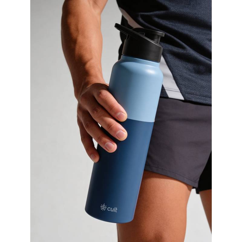 Cult Steel Navy Blue Bottle (1 Litre)