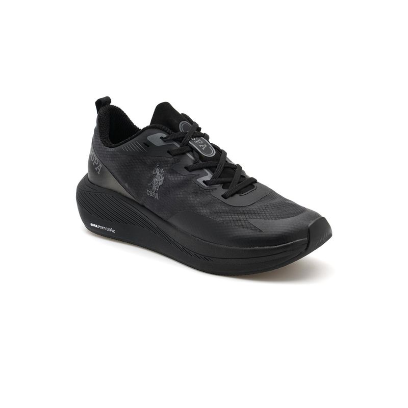 U.S. POLO ASSN. Men Severin Black Running Shoes (UK 8)
