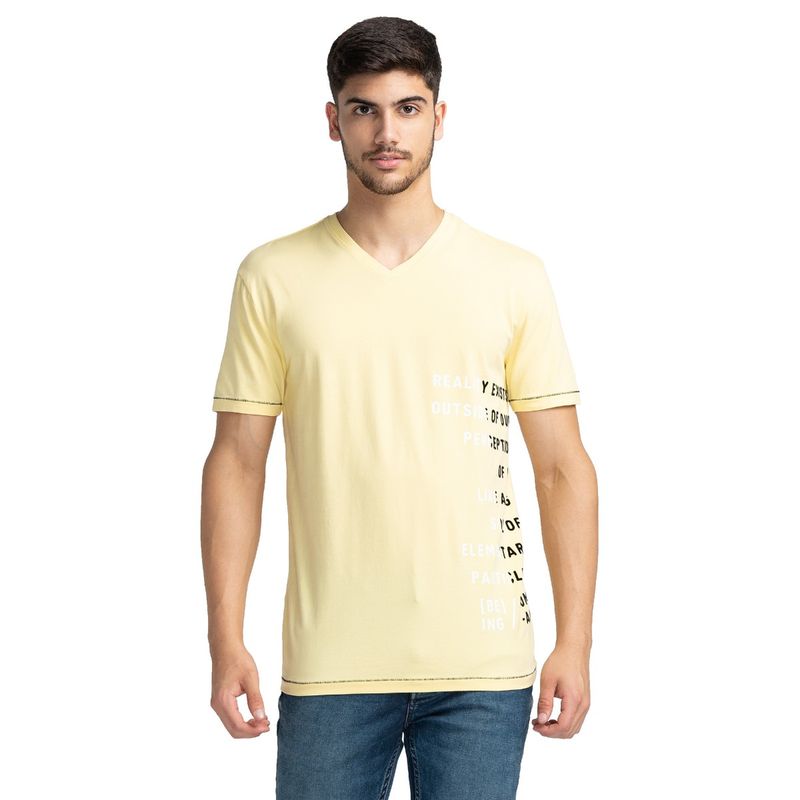 Being Human Men Short Sleeve T-Shirt Yellow (M)