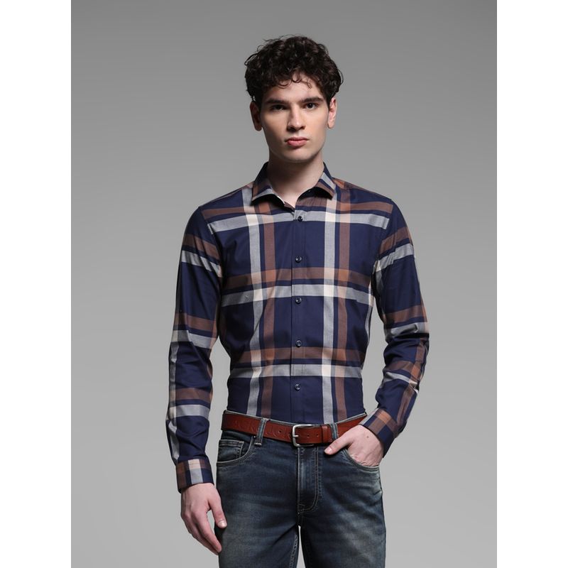 Jack & Jones Slim Fit Blue Checks Shirts (S)