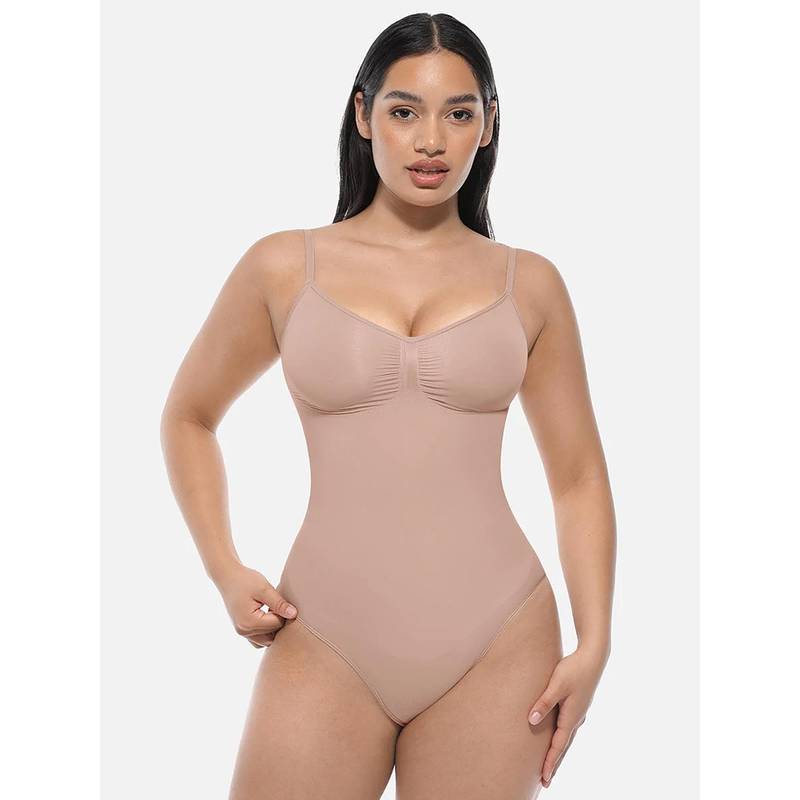 Shop The Edit Beige Solid Nylon Body Shapewear (XXS/XS)