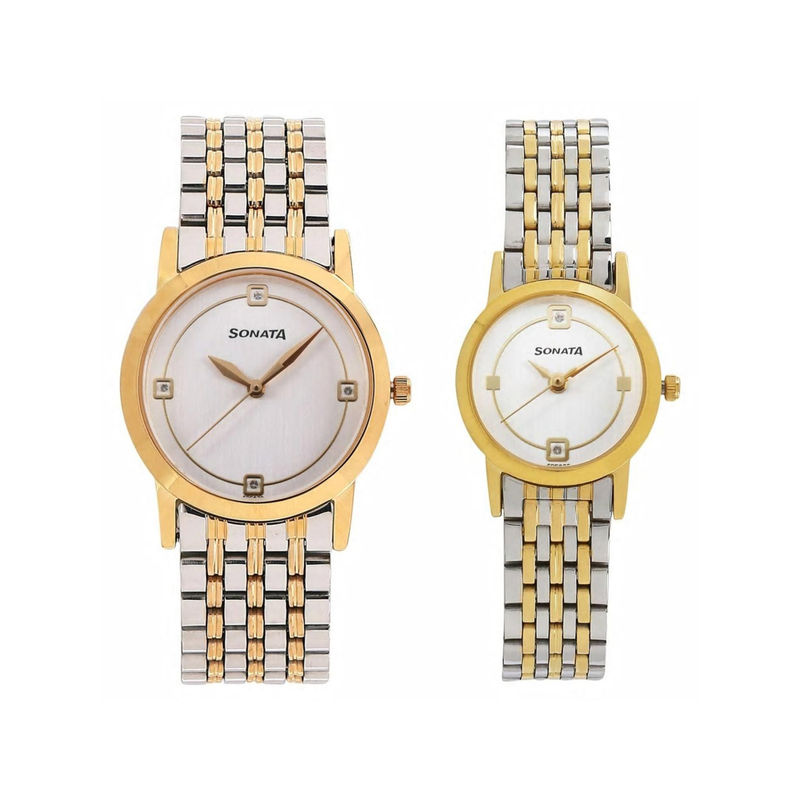 Buy Sonata Free Size Silver Dial Multi-Color Strap Analog Watch For Couple  Pack Of 2 - (770318141BM01) Online at Best Prices in India - JioMart.