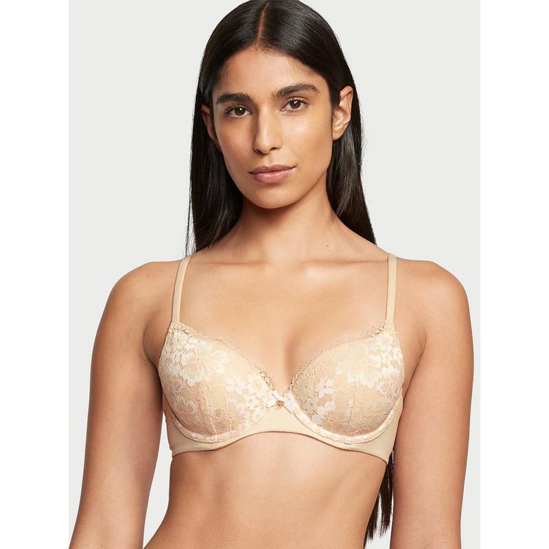 Victoria's Secret Body Lace Lightly Lined Demi Bra Beige (36C)