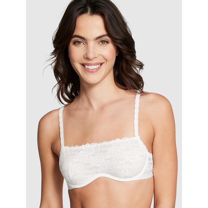 Victoria's Secret PINK Wink Unlined Scoop Bra White (XXL)