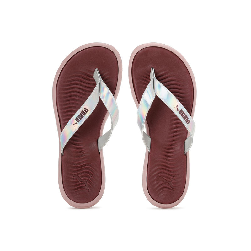 Puma Silvia Womens Maroon Flipflops (UK 3)