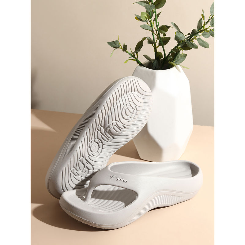 Yoho Women Grey Pilo Lightweight Flipflops (UK 4)