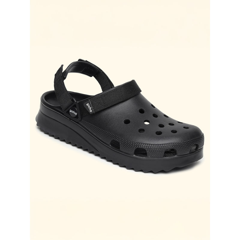 Yoho Men Black Trendy & Stylish Hacker Clogs (UK 10)