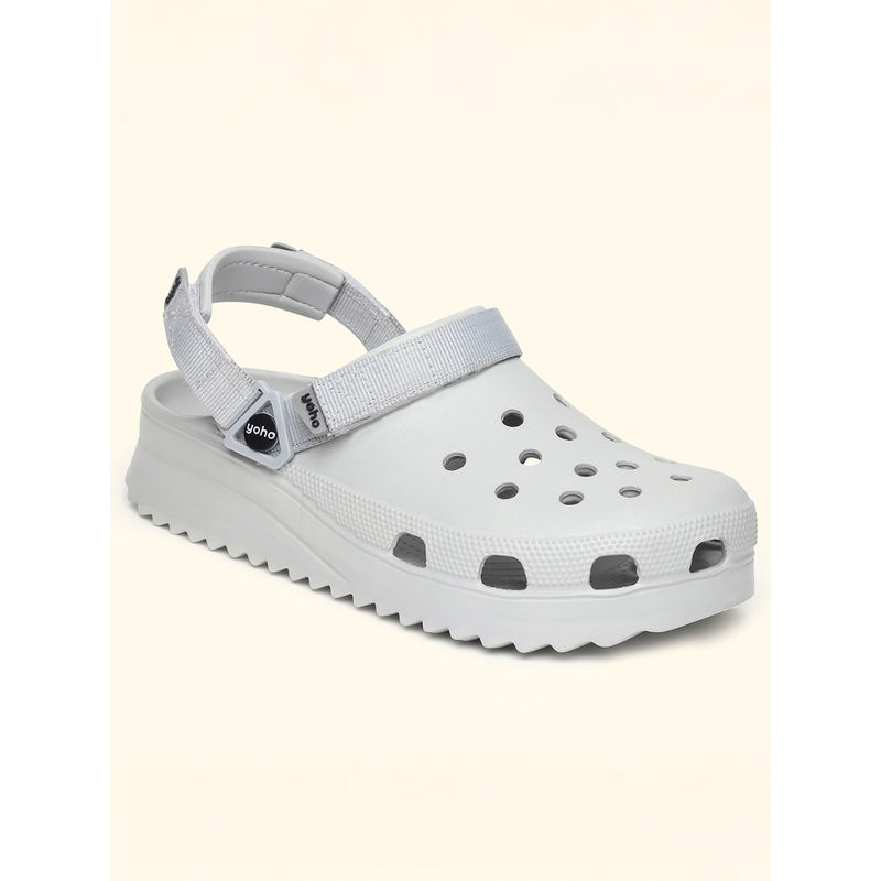 Yoho Men Grey Trendy & Stylish Hacker Clogs (UK 8)