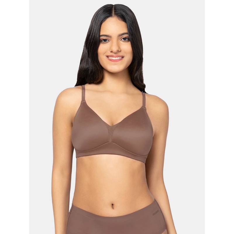 Amante Polyamide Solid Padded Full Cup Wire Free T-shirt Bra - Brown (32D)