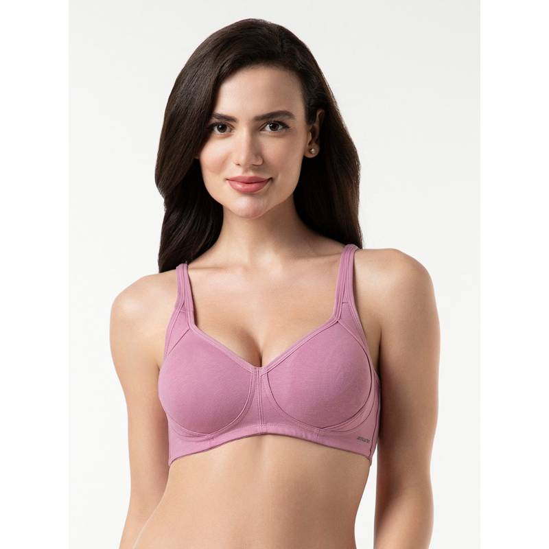 Amante Cotton Solid Non-Padded Full Cup Wire Free Full Figure Bra - Purple (38DD)