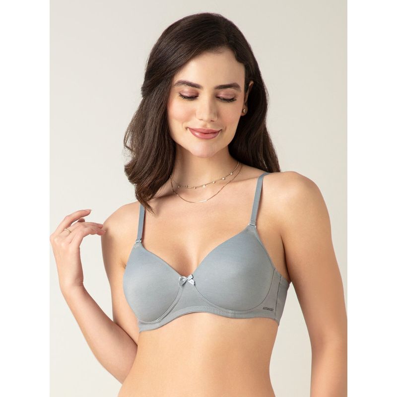 Amante Polyamide Printed Padded Full Cup Wire Free T-shirt Bra - Blue (34D)