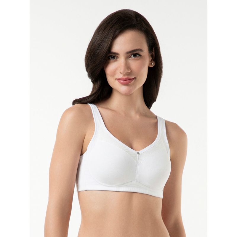 Amante Cotton Solid Non-Padded Full Cup Wire Free Full Figure Bra - White (34C)