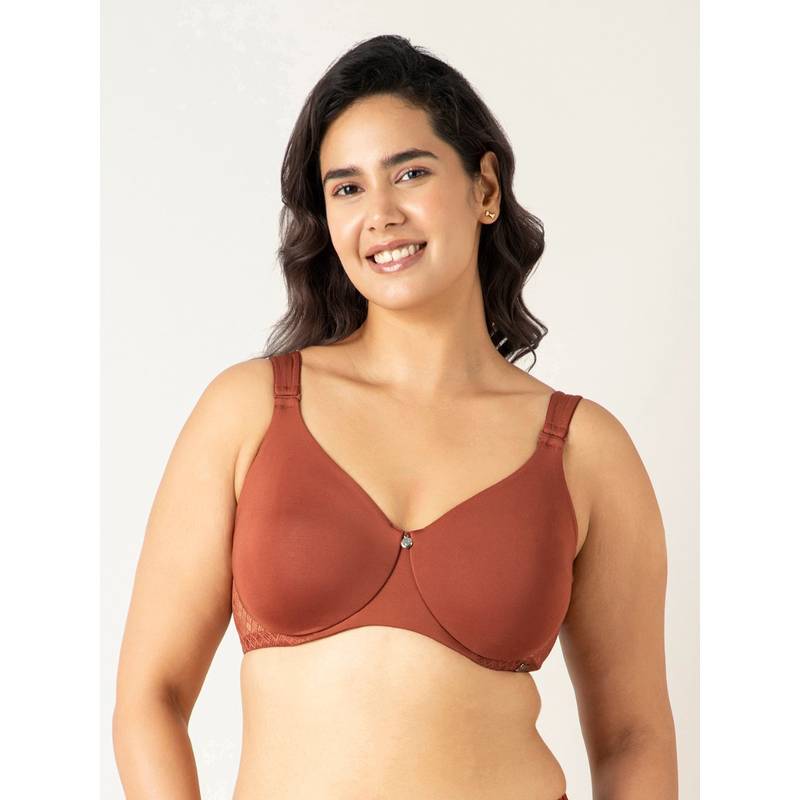 Amante Polyamide Solid Non-Padded Full Cup Underwired Full Figure Bra - Brown (36D)