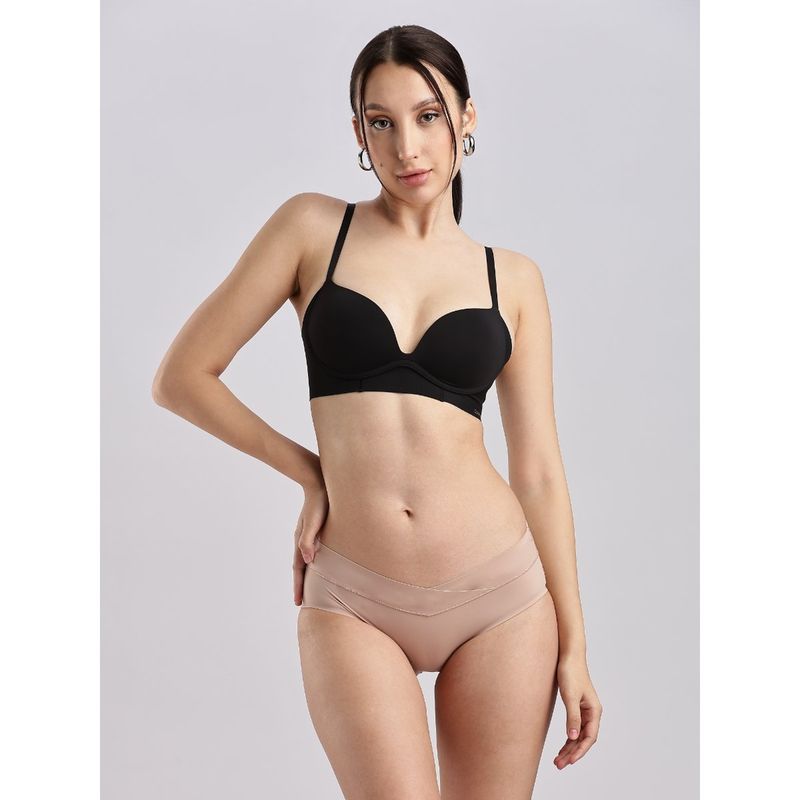 Calvin Klein Womens Beige Solid Panty (L)