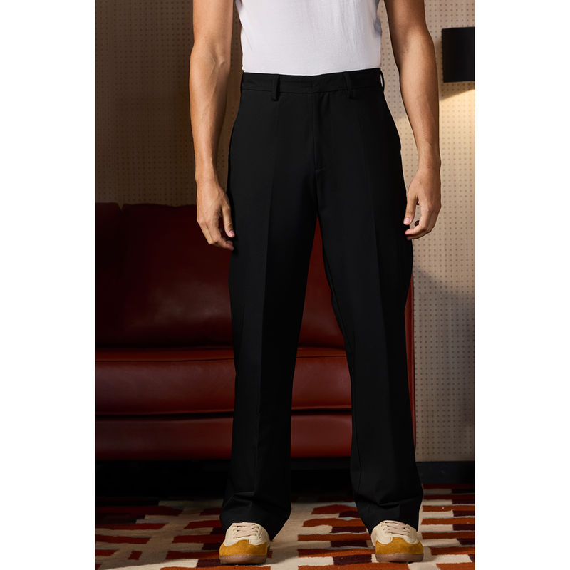 Snitch Men Black King Of Hearts Straight Fit Stretch Trouser (32)