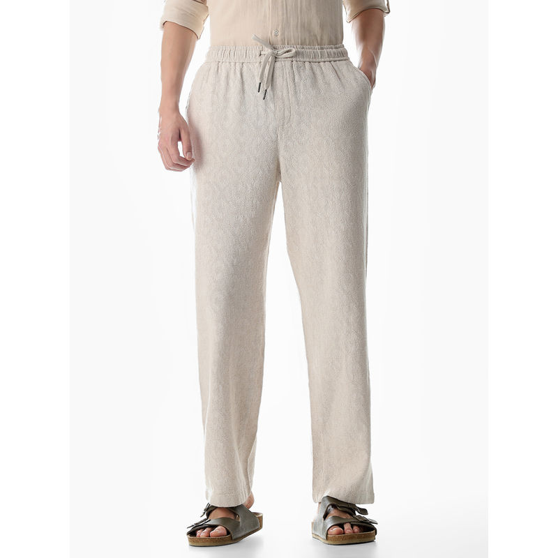 Jack & Jones Men Beige Slim Fit Casual Trouser (XL)