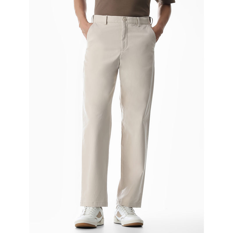 Jack & Jones Men Beige Regular Fit Casual Trouser (S)