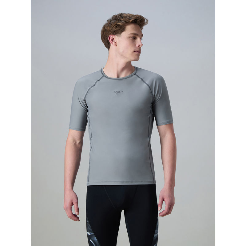 Speedo Enduraflex Short Sleeve Grey Swimwear Sun Top (38)