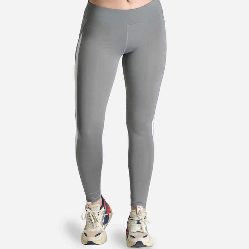Makclan Fitness Side Mesh Sports Legging - Grey (L)