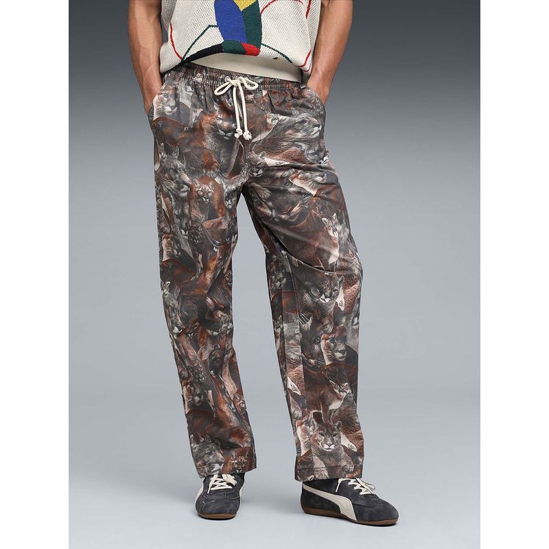 Puma Men Relaxed All-Over-Print Twill Pants (S)