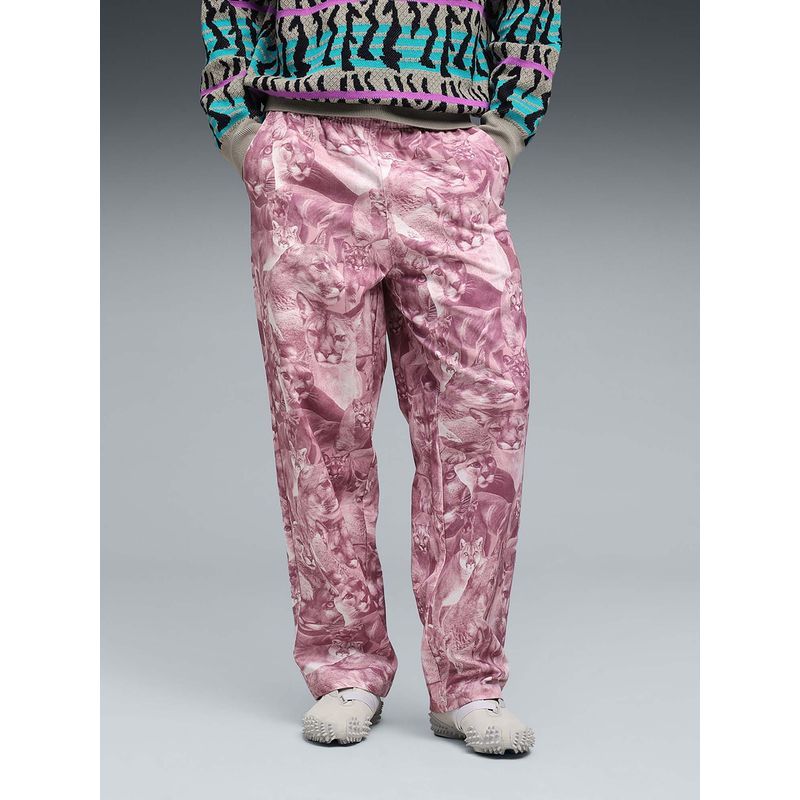 Puma Men Relaxed All-Over-Print Twill Pants (M)