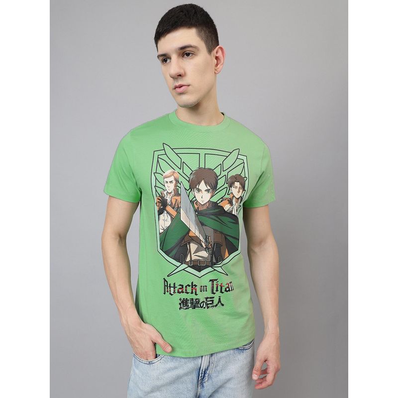 Free Authority Attack On Titans Printed Regular Fit T-Shirt for Men (S)
