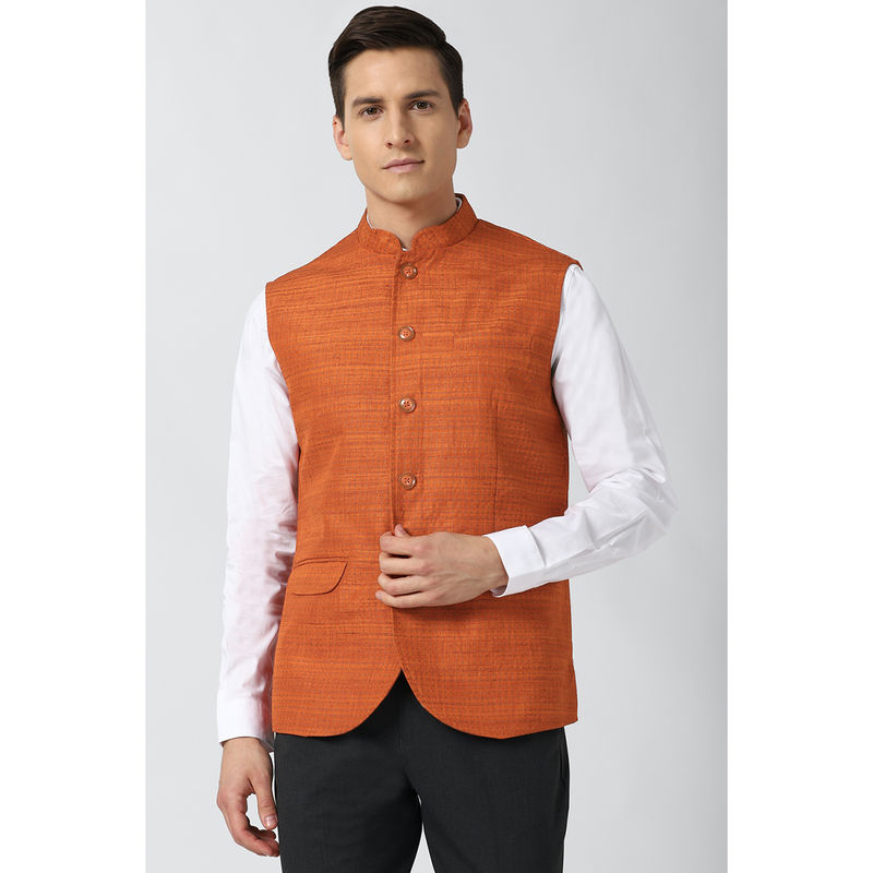 Peter England Orange Nehru Jacket (36)