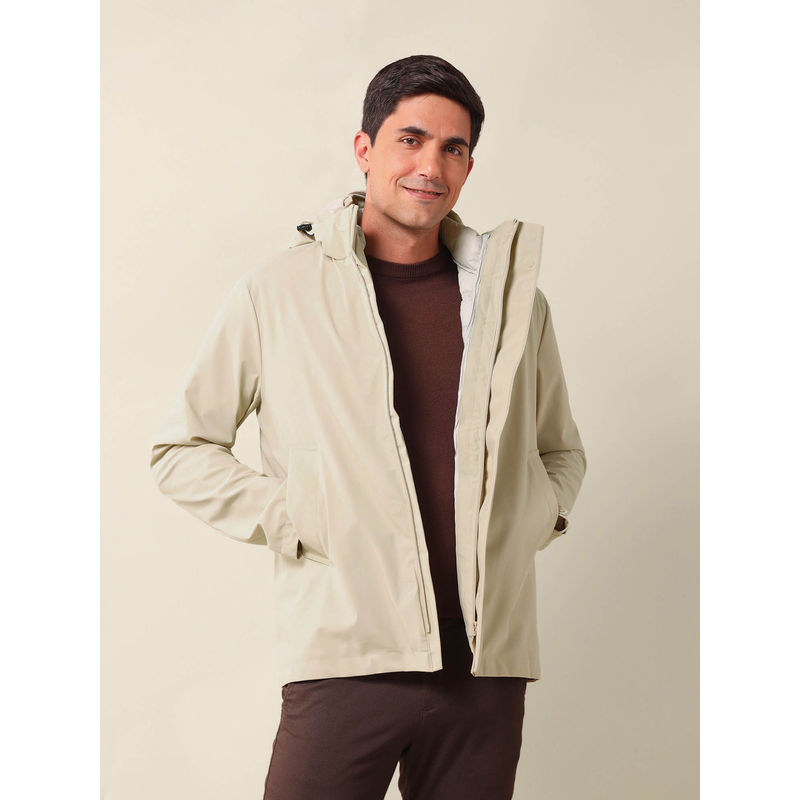 U.S. POLO ASSN. Men's Beige Solid/Plain Jacket (L)
