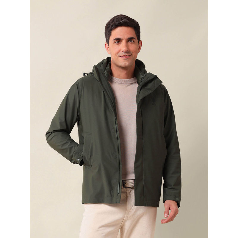 U.S. POLO ASSN. Men's Green Solid/Plain Jacket (M)