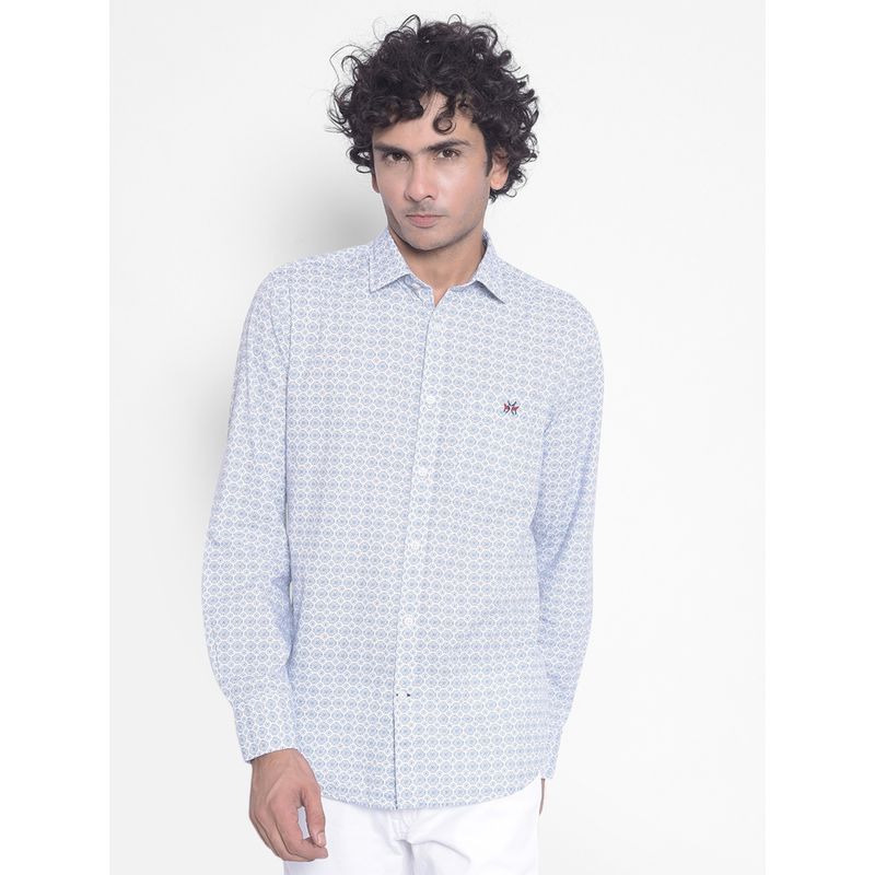 CRIMSOUNE CLUB Men White Printed Shirt (M)