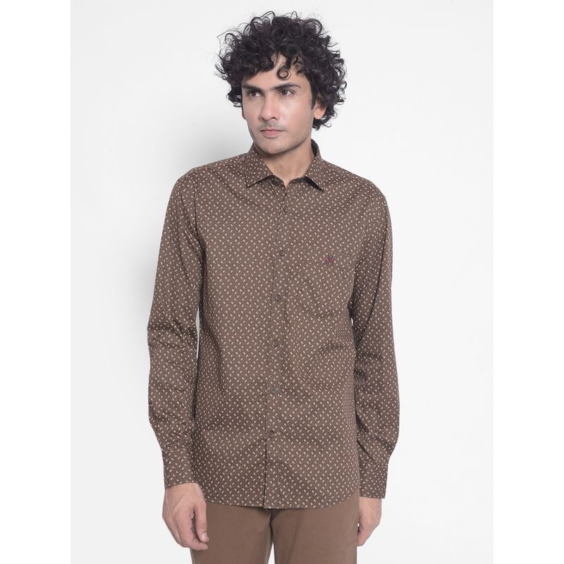 CRIMSOUNE CLUB Men Brown Printed Shirt (M)