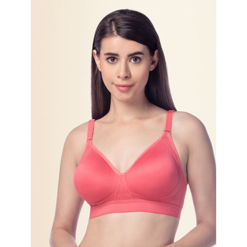 Trylo Women Full Coverage Non Padded Bra Coral (38C)