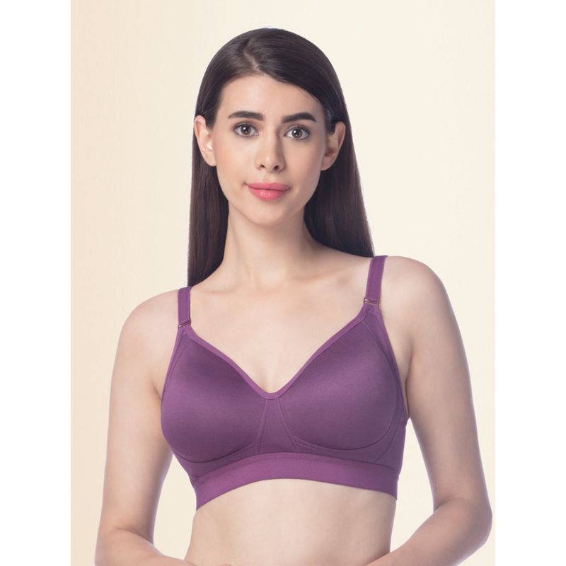 Trylo Women Full Coverage Non Padded Bra Purple (32C)