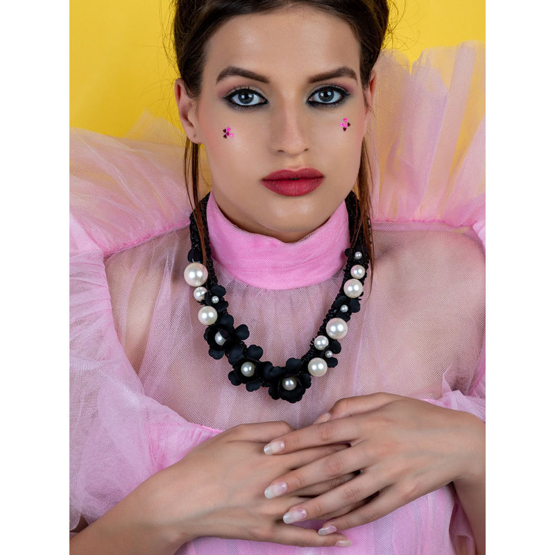 Odette Docile Black And Faux Pearl Necklace Buy Odette Docile Black