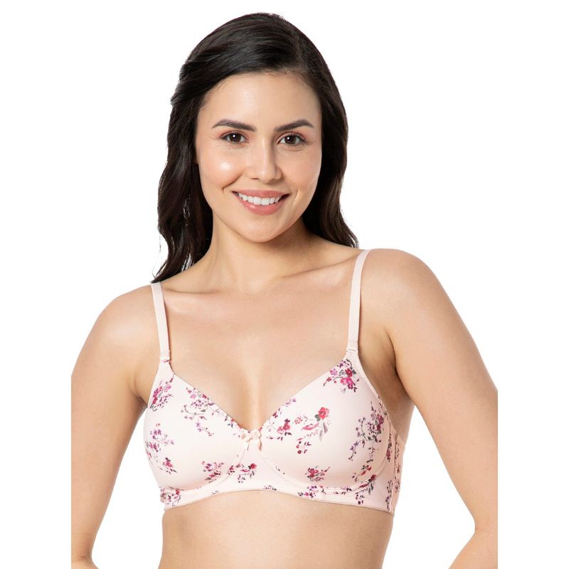Amante Printed Padded Non-Wired Full Coverage T-Shirt Bra - Pink (34C)