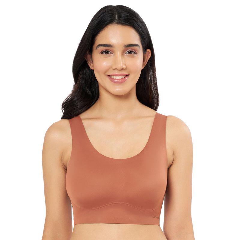 Buy Amante Solid Non Padded Non-wired Full Coverage Slip-on Bra - Brown  online