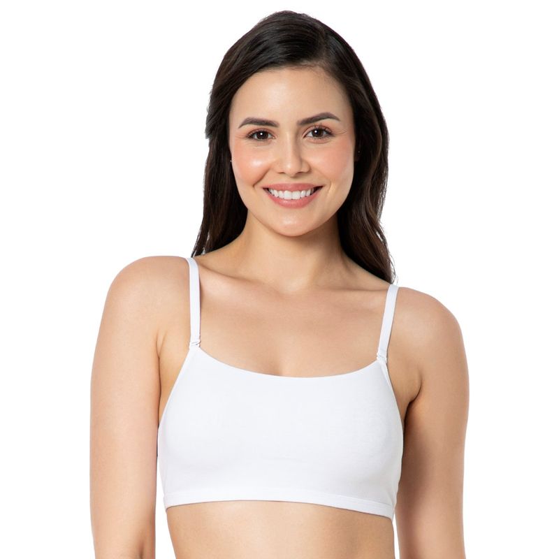 Amante Solid Non Padded Non-Wired Full Coverage Slip-On Bra - White (L)