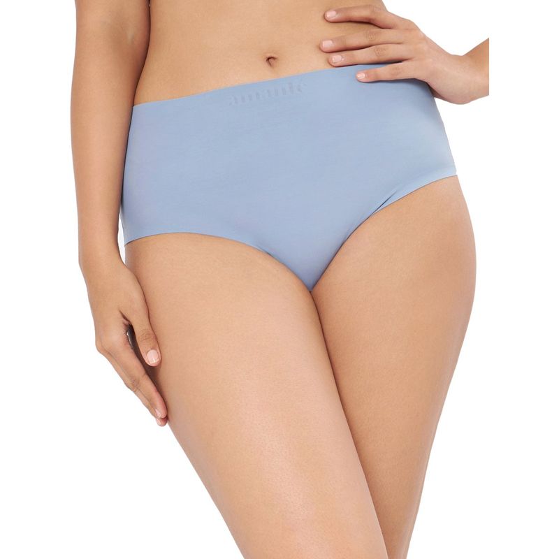 Amante Solid Full Coverage High Rise Full Brief Panty - Blue (S)