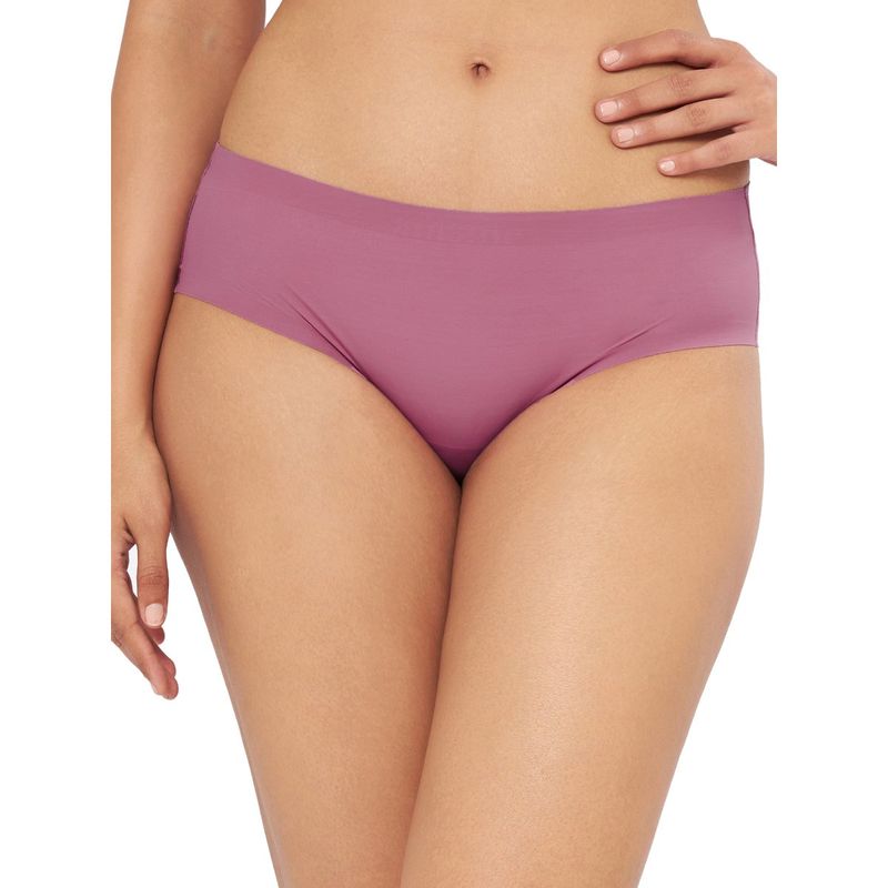 Amante Solid Three-Fourth Coverage Low Rise Hipster Panty - Purple (L)
