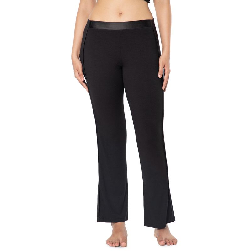Amante Solid Non Padded Non-Wired Mid Rise Pyjama Pant - Black (S)