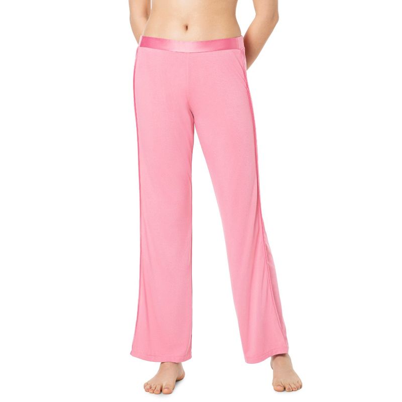 Amante Solid Non Padded Non-Wired Mid Rise Pyjama Pant - Pink (S)