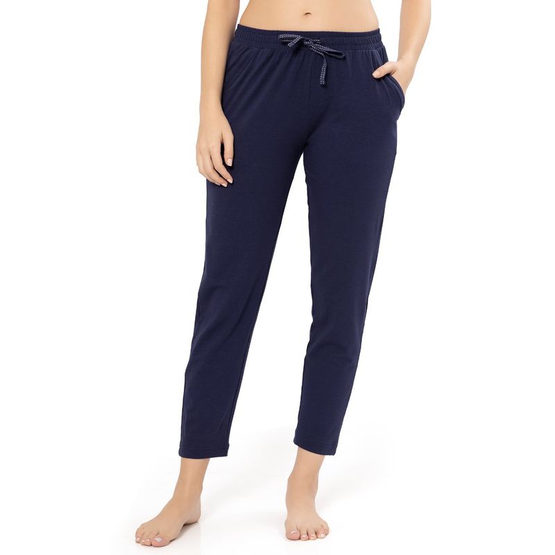 Amante Solid Non Padded Non-Wired Mid Rise Pyjama Pant - Navy Blue (L)