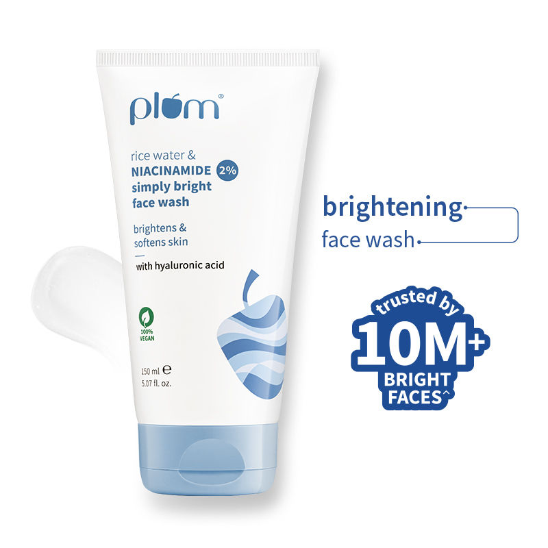 Plum 2% Niacinamide Face Wash With Rice Water For Oily Skin, Brightens & Hydrates